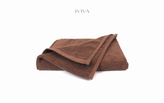 Jviva - ผ้าขนหนูเช็ดตัวคอตตอน (Hotel Collection) - สีน้ำตาล